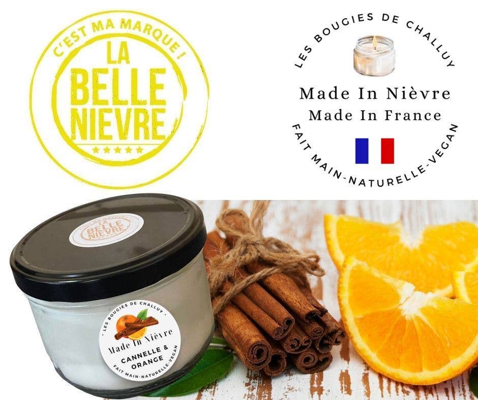 LES BOUGIES DE CHALLUY - Wholesale Jar/Filled Candle - “CINNAMON & ORANGE” CANDLE MADE IN NIÈVRE0