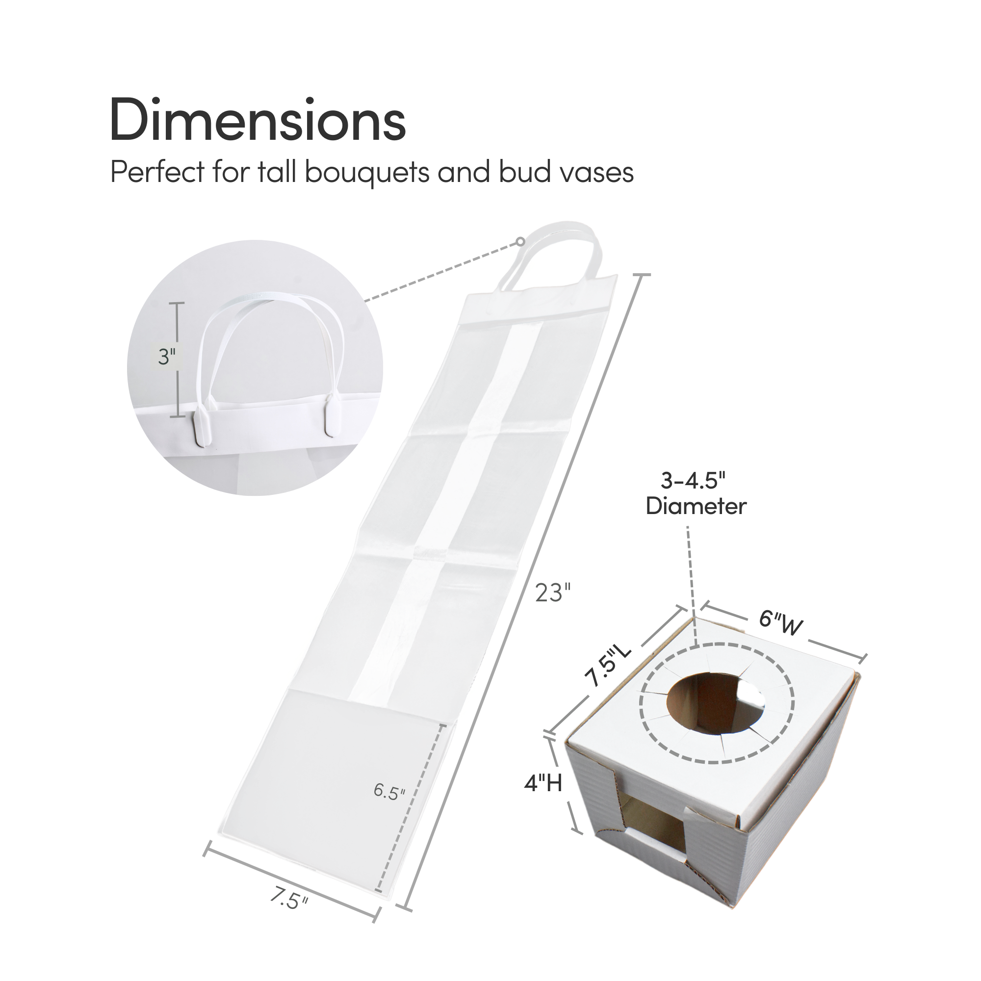 Jacobson - Wholesale Fresh Cut Flowers - 100PK - 7.5"L Interlocking Vase Boxes & Carry Out Bags3