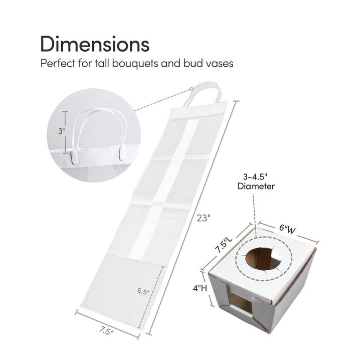 Jacobson - Wholesale Fresh Cut Flowers - 100PK - 7.5"L Interlocking Vase Boxes & Carry Out Bags3
