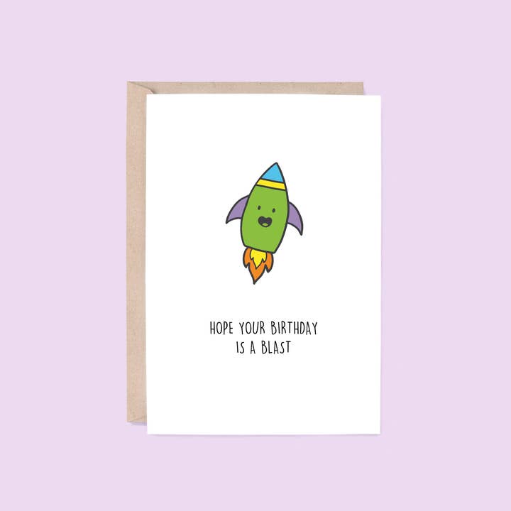 Birthday Card: Birthday Is A Blast | Rocket for wholesale by Hey Hunny