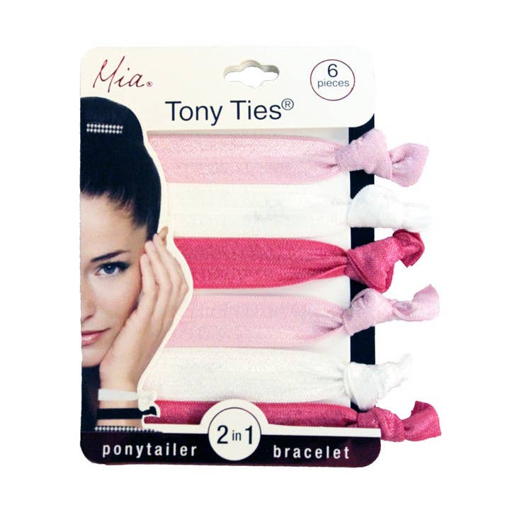 Mia Tony Ties - Basics Elastics - Hot Pink Light Pink White for engroshandel hos Mia