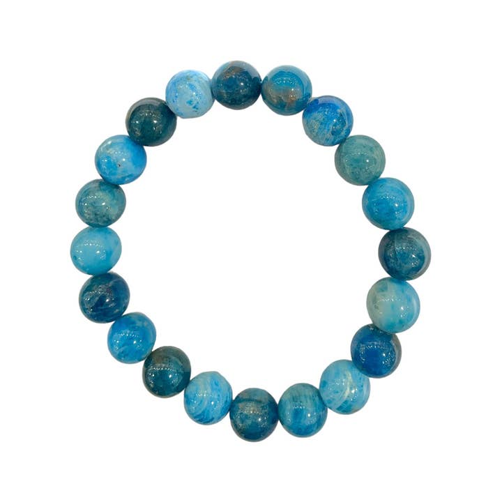 Apatite blue A+ bracelet men's size for wholesale by Foliesbijoux