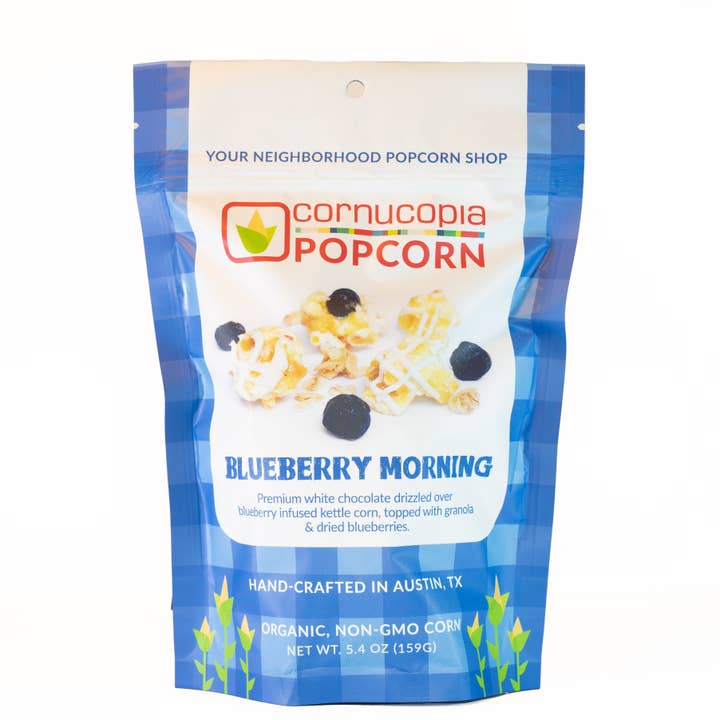 NEW! Blueberry Morning Signature Bag- 10pk- Spring Flavor for wholesale by Cornucopia Popcorn