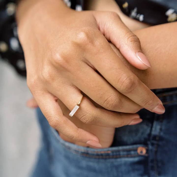 Honeycat Jewelry - Wholesale Single Stone/Solitaire Ring - Lorena Baguette Ring2