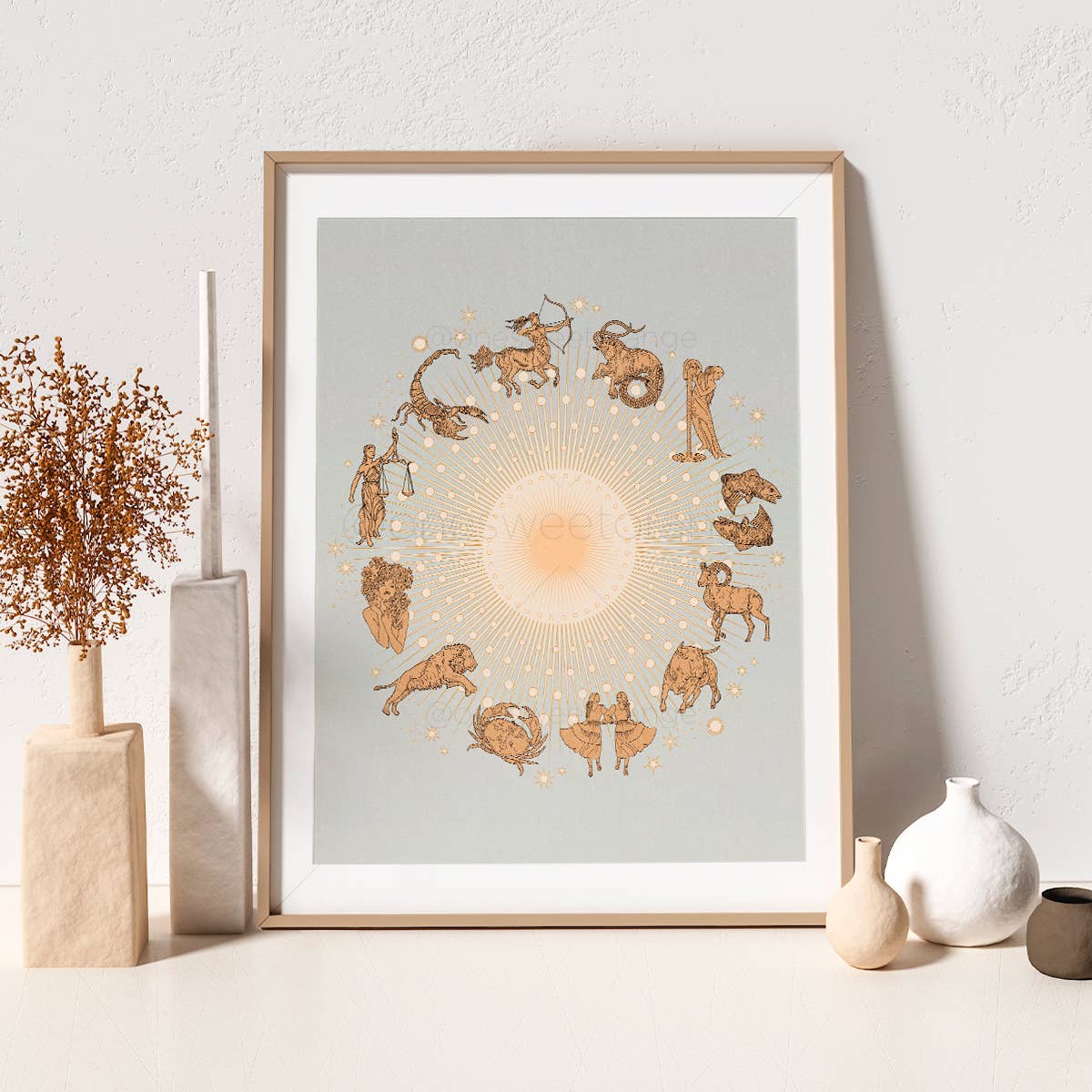 Onesweetorange – wholesale Art print – Zodiac Sun Print Zodiac Print Sun Print Horoscope Sign Print