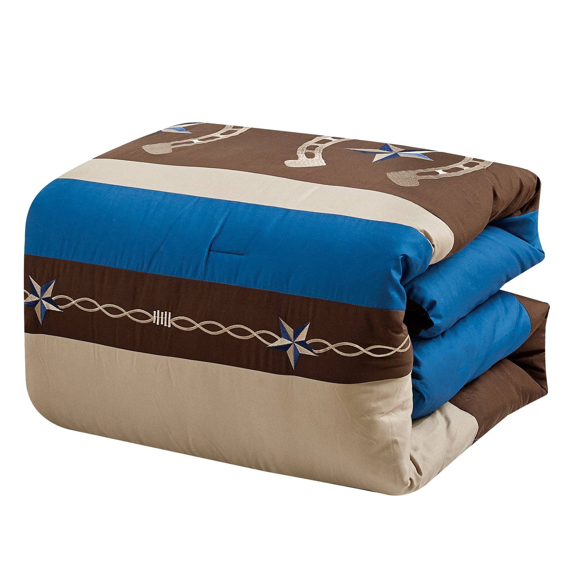 Linen Mart - Wholesale Bedding Set - Rustic Western Horseshoe Star Comforter - 7 Piece Set2