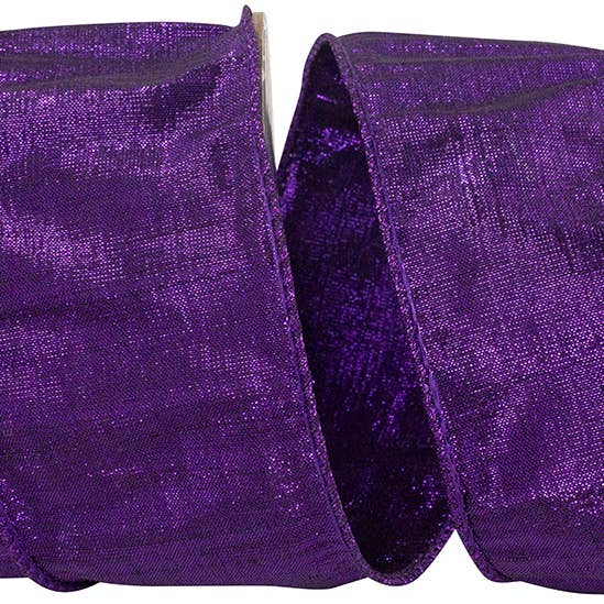 Metallic Dupioni Texture Colors Wired Edge, Purple for wholesale by RELIANT RIBBON