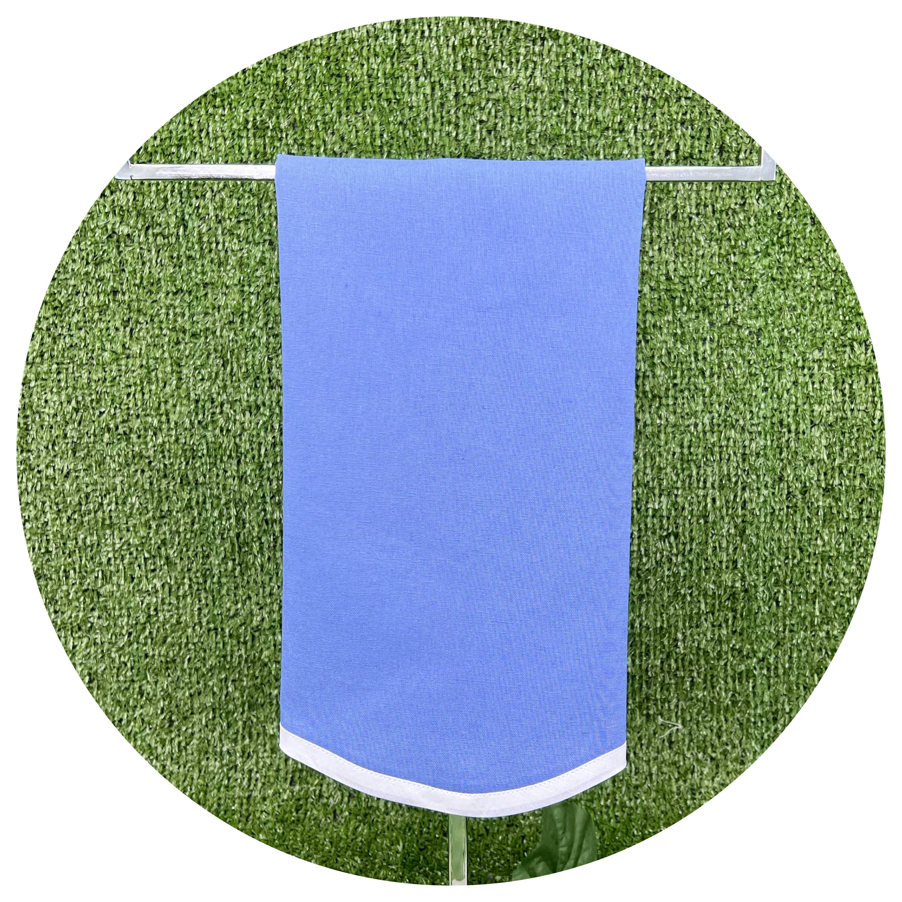 THE ROYALTY COLLECTION - Wholesale Hand Towel - Scallop Linen Blend Guest Towel With White Trim4