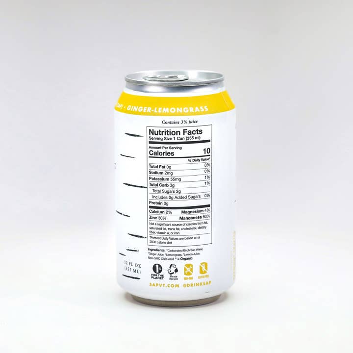Sap! Beverages - Wholesale Sparkling Water - Sap! Ginger-Lemongrass Sparkling Water