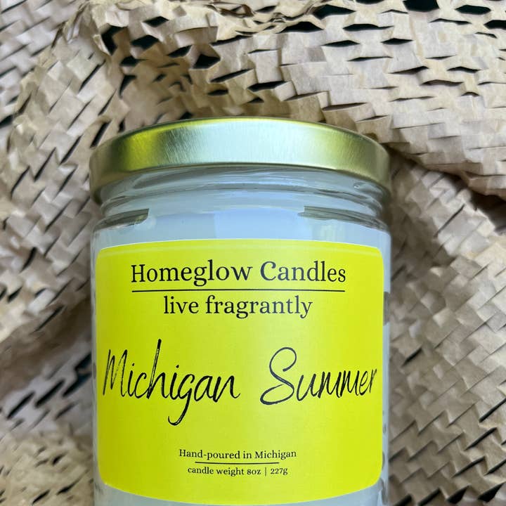 Michigan Verão - 8oz. Vela de Frasco de Vidro por atacado de Homeglow Candles