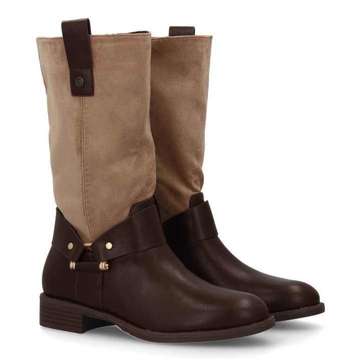 Khaki boots with zipper for wholesale by Brideluxe Mayorista