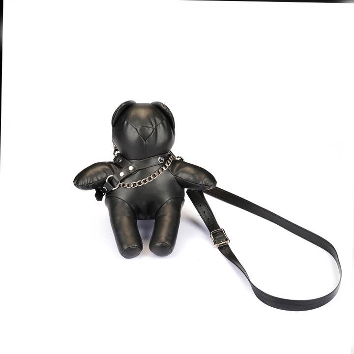 Orso bondage nero in ecopelle alto 26 cm per la vendita all'ingrosso da parte di Liebe Seele