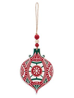 Ornament, Red and Green Snowflake Item # 52839 SPECIAL for wholesale by Napco