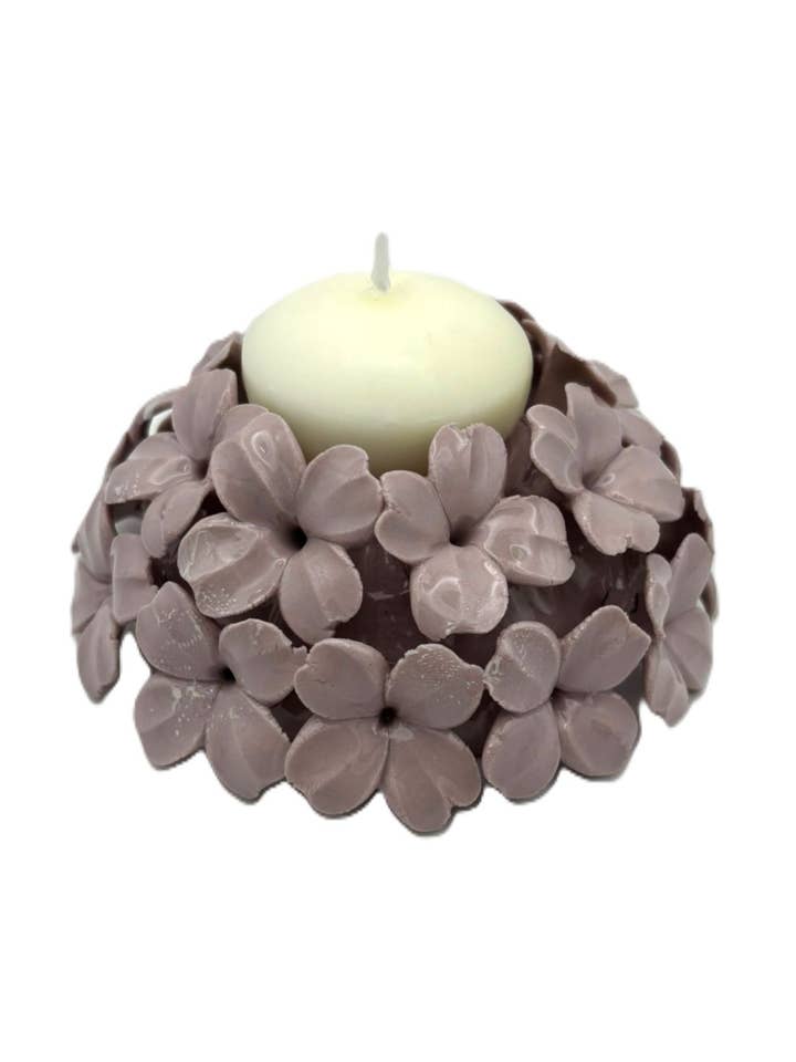 PC06 Castiçal hortênsia porcelana lilás m. na Itália por atacado de LUEM ART ceramiche e porcellane di Capodimonte Made In Italy