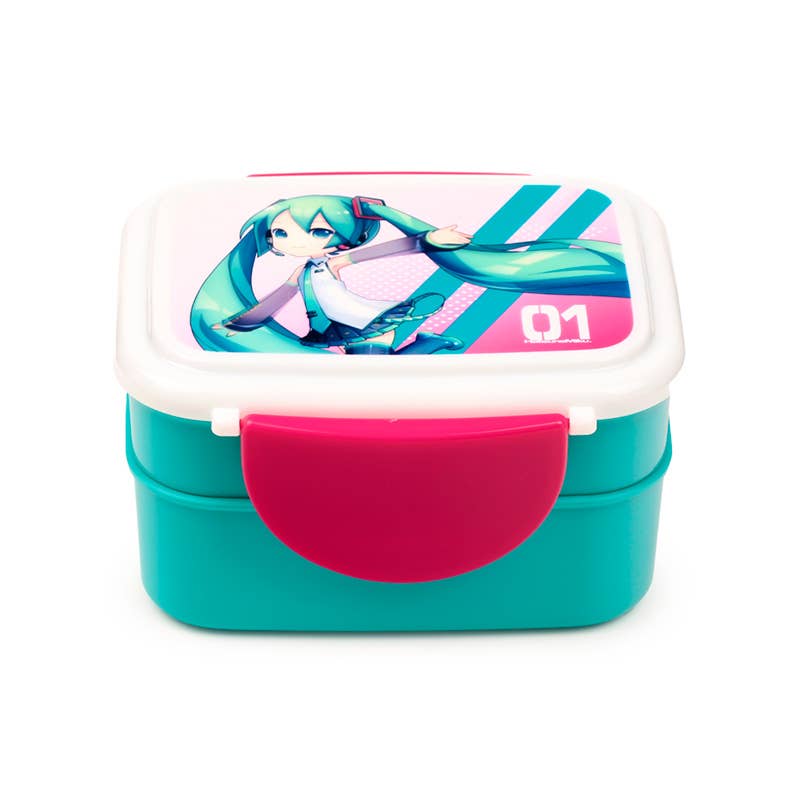 Puckator Ltd – wholesale Lunch bag/box – Hatsune Miku Clip Lock Stacked Bento Lunch Box with Cutlery3