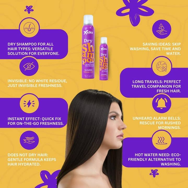 Babilo - Vendita all'ingrosso Shampoo secco - Shampoo secco volumizzante per capelli scuri, assorbimento istantaneo dell'olio, senza residui bianchi, non tossico, ideale per donne e uomini, aggiunge volume senza seccare9