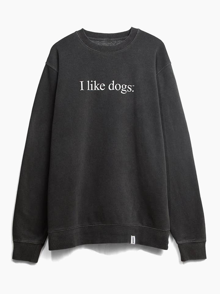 I like dogs. | Core Crewneck | Faded Black | Unisex for wholesale by Diogie Brand