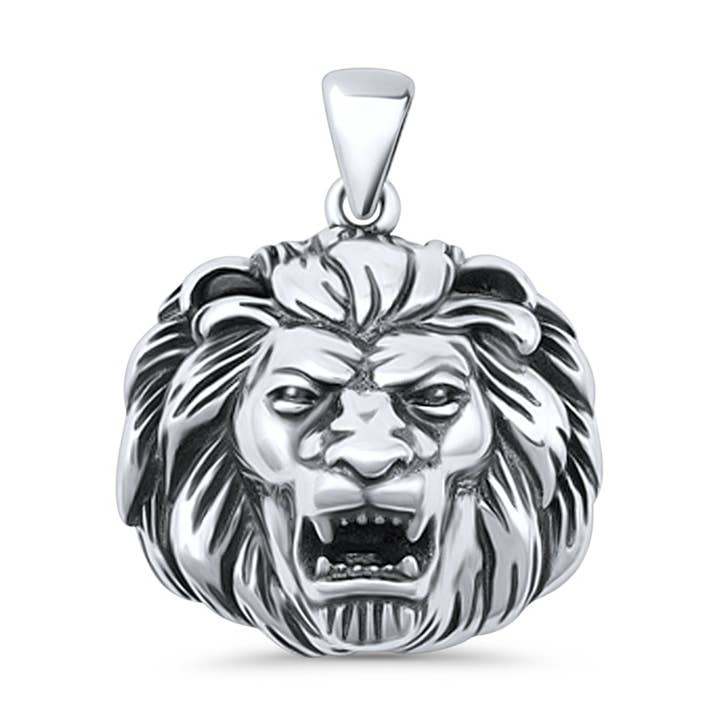 Lion Head Pendant Oxidized for wholesale by Blue Apple Imports