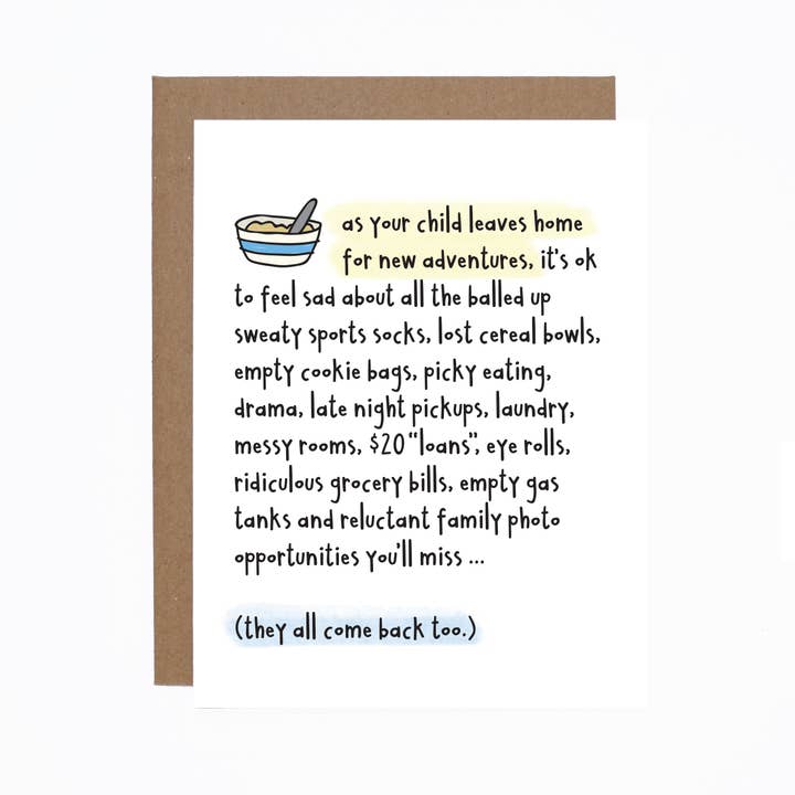 Child Leaving Home (College/University) Card for wholesale by carolyndraws