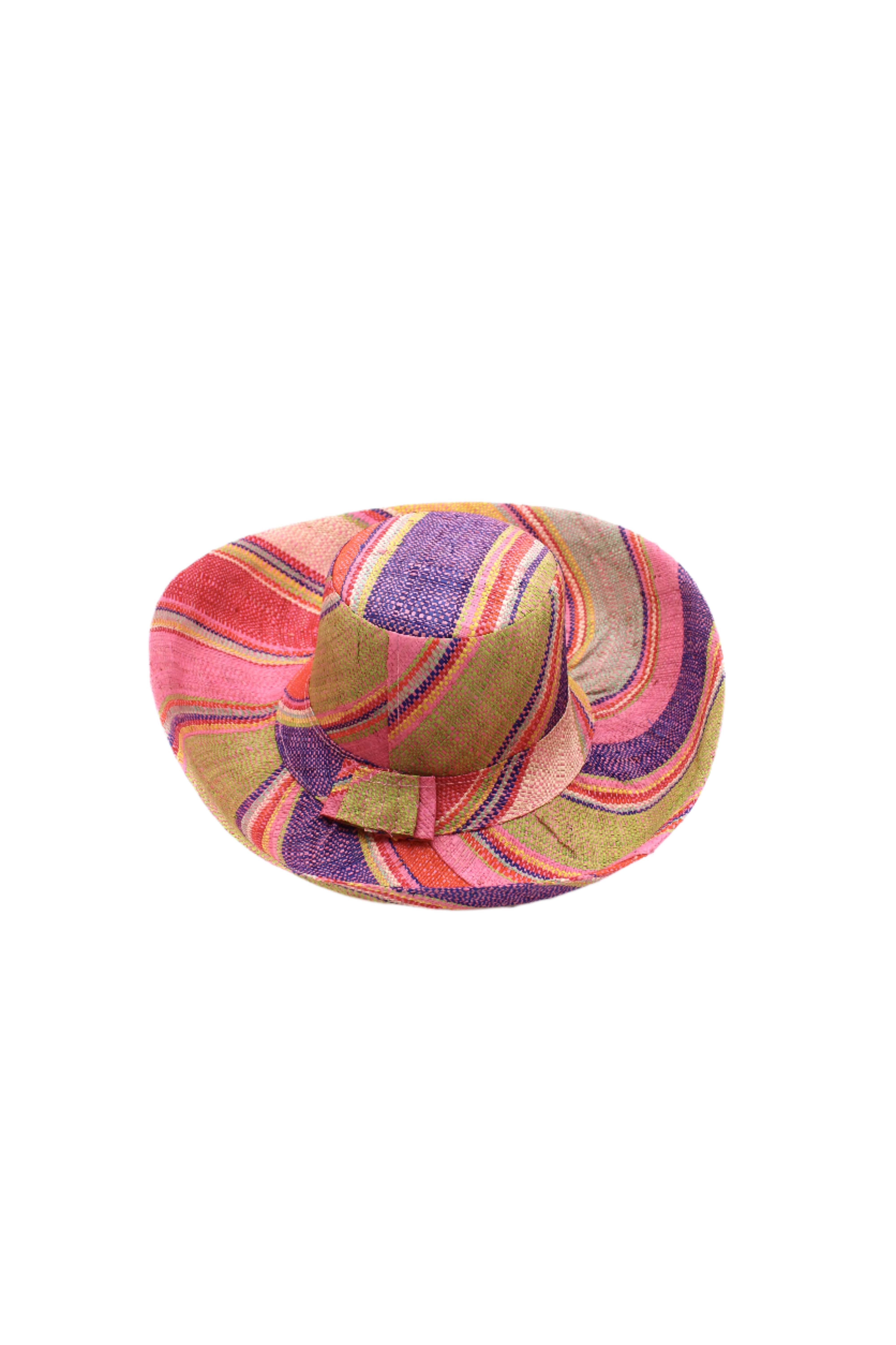 Shebobo - Vente Chapeau de paille – femme - Chapeaux de paille Shebobo Monica à larges bords rayés 13 cm et 18 cm pliables18