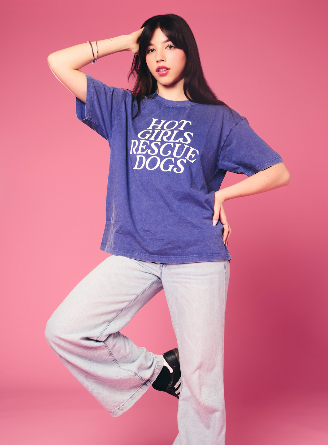 Mutty Prints - Wholesale Screen Printed T-Shirt - Women's - Hot Girls Rescue Dogs Tee1