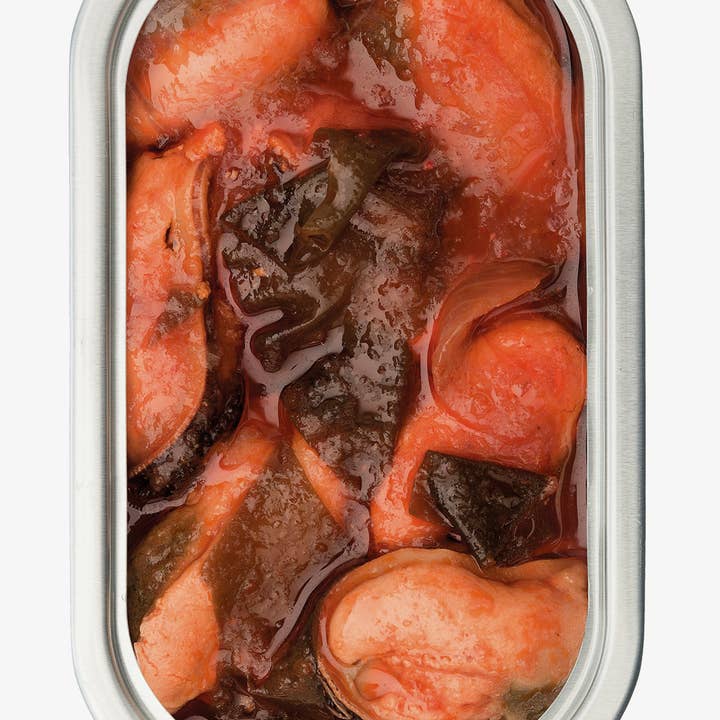 Porto-Muiños SL - Wholesale Pickled Vegetables - Mussel Tapa in Brava Sauce with Sugar Kombu2