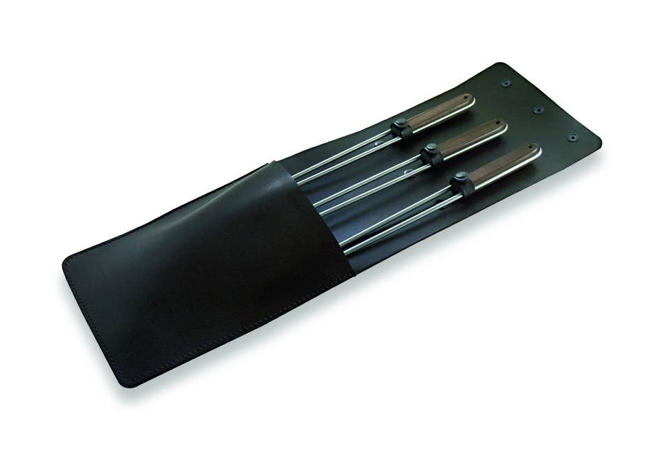 Maserin - Venta al por mayor Utensilios de barbacoa - Set de 3 piezas para barbacoa con inserciones de madera de olivo 2000TB140