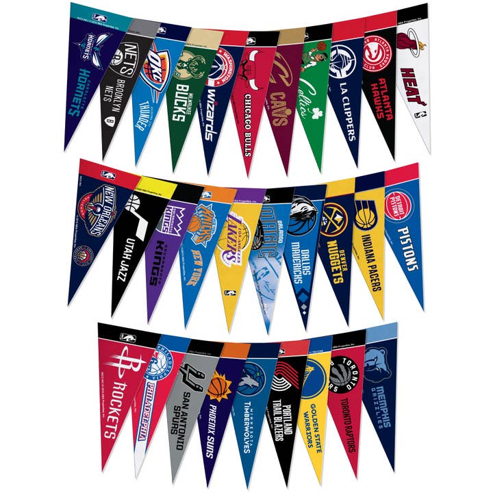 NBA Basketball Complete Mini Pennant League Set for wholesale by Rico Industries