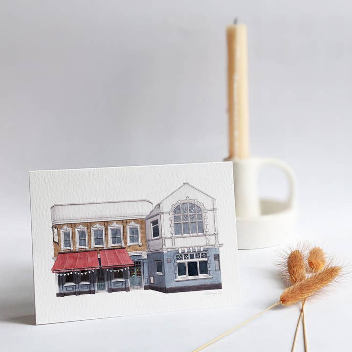 Camberwell - The Crooked Well pub - Wenskaart met envelop voor wholesale door Ana Gallego Illustrations