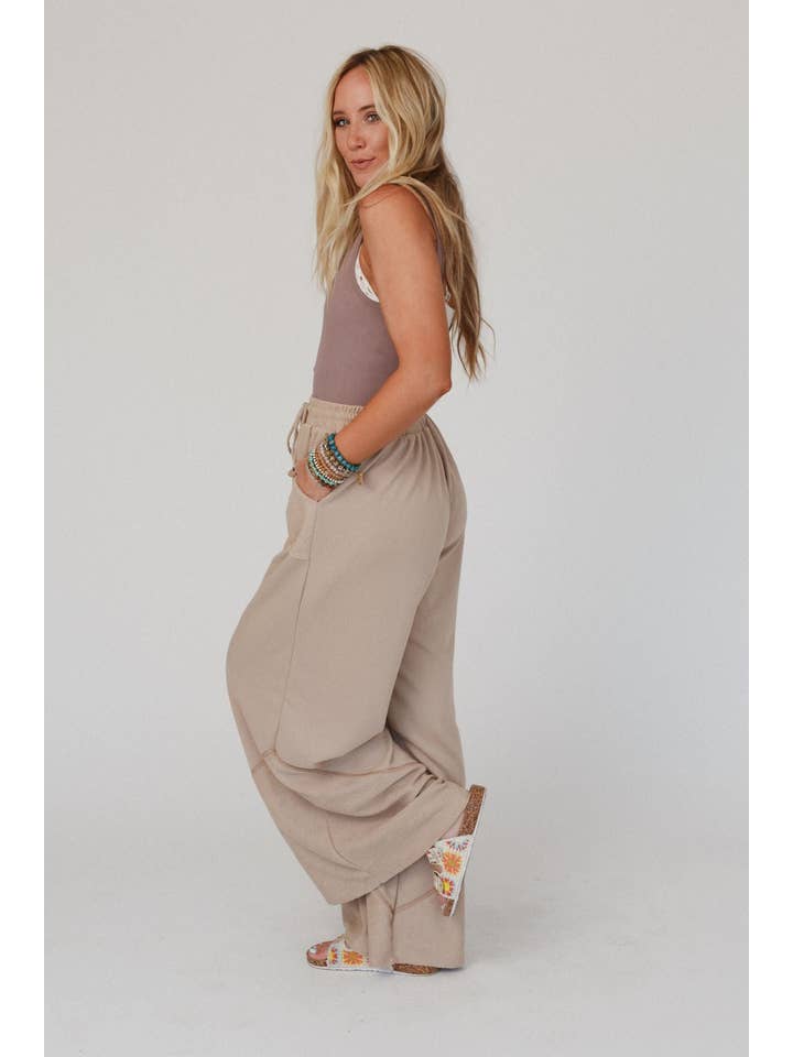 Three Bird Nest - Wholesale Pants - Women's - All Set Wide Leg Pants - Cuban Sand