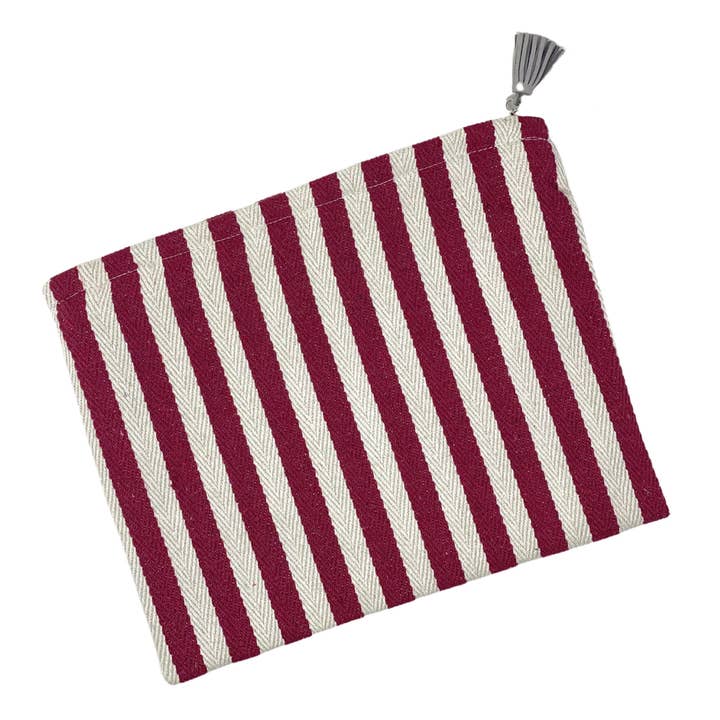 Striped Canvas Day Clutch & Makeup Bag – Stylish & Functiona for wholesale by Rainbow Unicorn Birthday Surprise