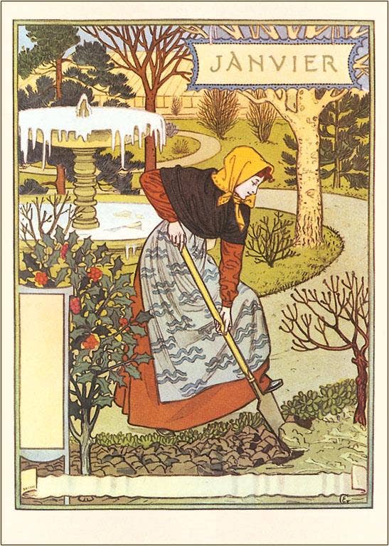 Found Image Press - Wholesale Stationery/Notecard Set - Greeting Card ZC-100 Janvier, Turning the Soil0