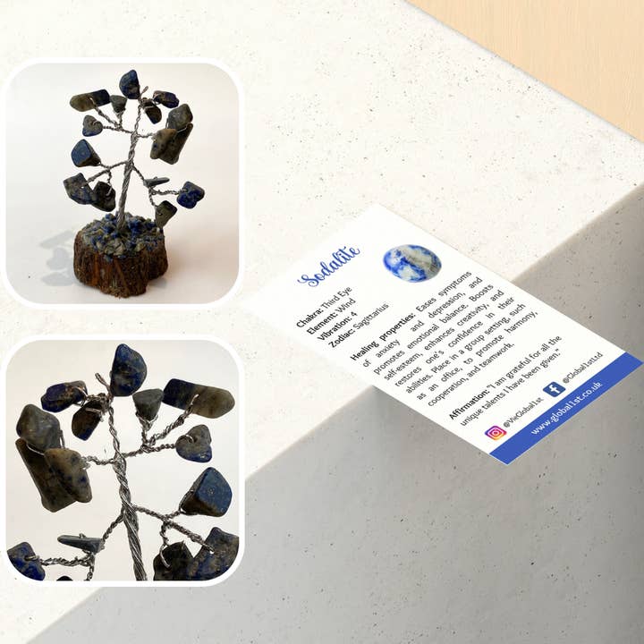 VIE - Wholesale Decorative tabletop object - Micro Gemstone Tree, 15 Beads35