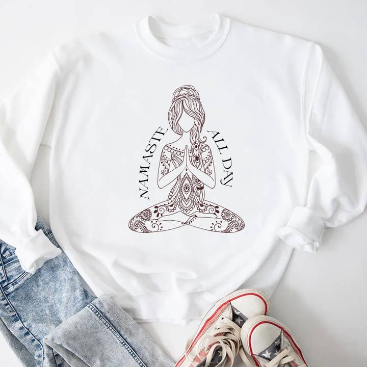 STARCHIS - Wholesale Graphic Sweatshirt - Women's - Graphic sweatshirt - Namaste All day2