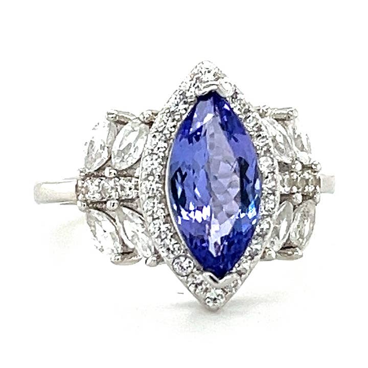 1.72ct Tanzanite Marquise 925 Silver Ring (1 Stone) (PJC32765R) for wholesale by Blue Star Gems NY