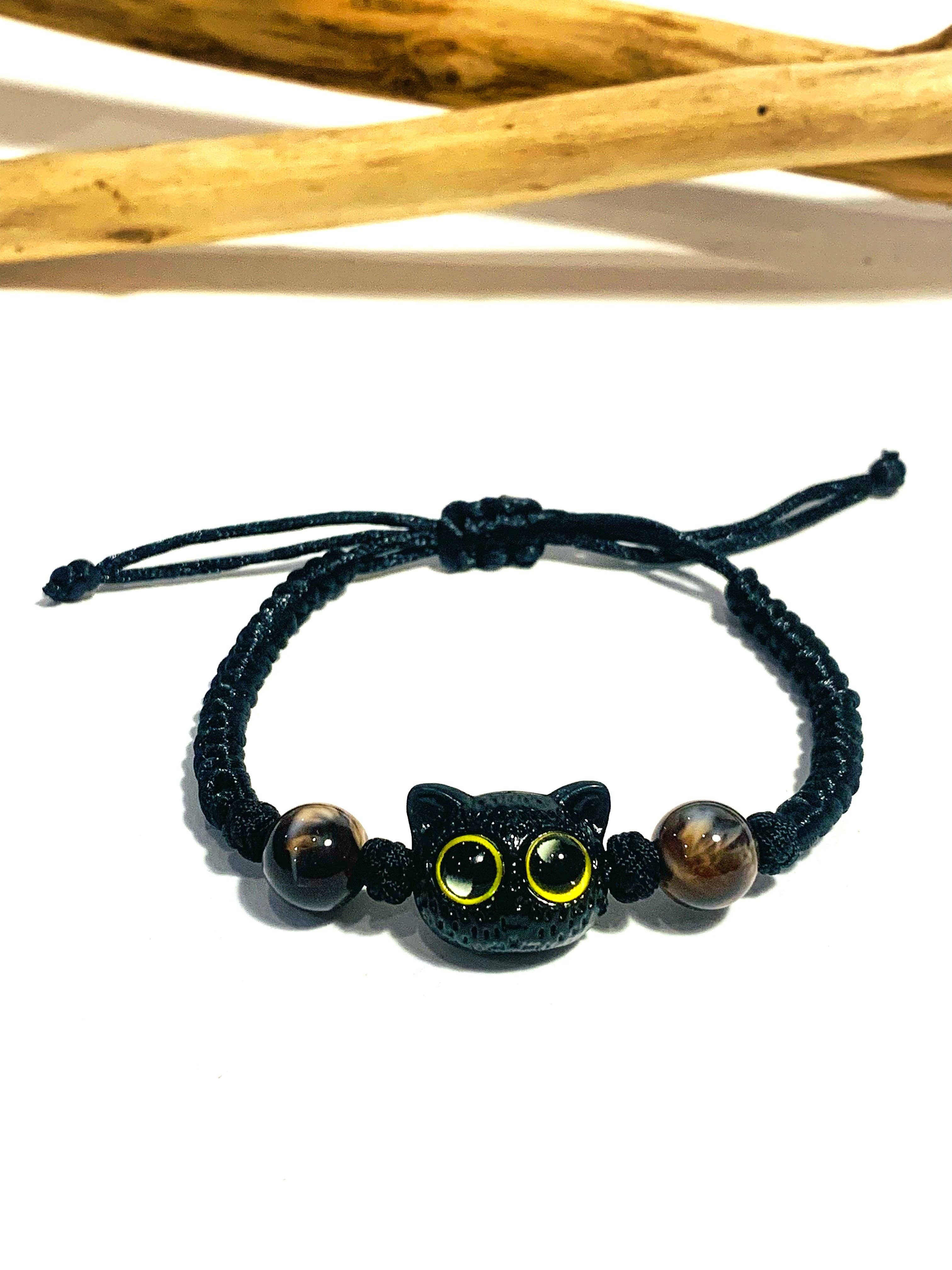 Atisha Spiritual Shop - Wholesale Beaded Bracelet - KITTEN elastic~ bracelet with kitten and natural hard stone beads, elasticized2