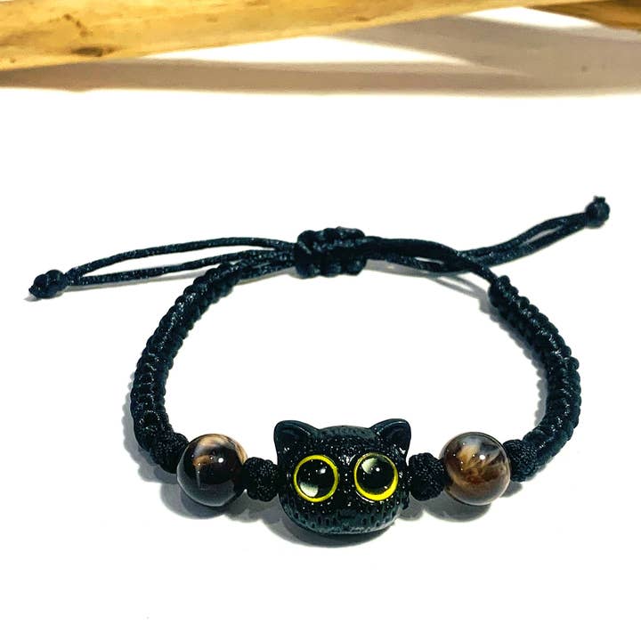 Atisha Spiritual Shop - Wholesale Beaded Bracelet - KITTEN elastic~ bracelet with kitten and natural hard stone beads, elasticized2