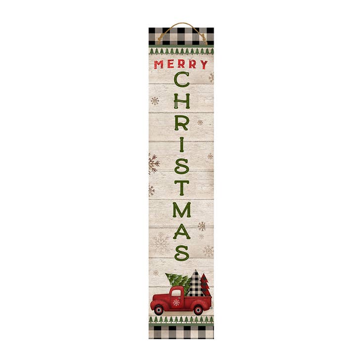 Briarwood Lane - Wholesale Outdoor Ornament/Decor - Fall Winter Truck Pine Reversible Porch Leaner1