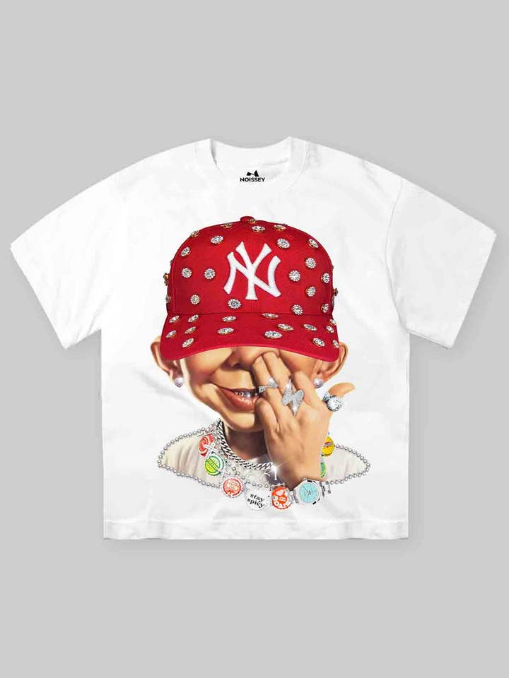 NOISSEY - Wholesale T-Shirt (Graphic) - Unisex - Bad Boy Red Diamond Snapback Print T-Shirt0