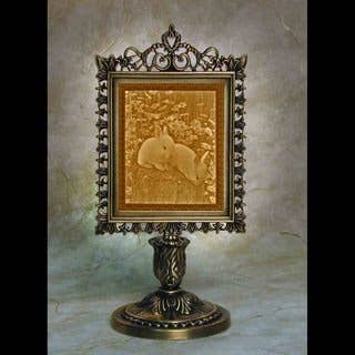 Baby Bunnies Porcelain Lithophane Victorian Accent Lamp for wholesale by The Porcelain Garden Inc.