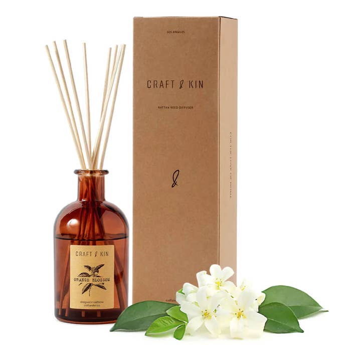 Craft & Kin - Wholesale Reed Diffuser - Amber Glass Reed Diffuser Set