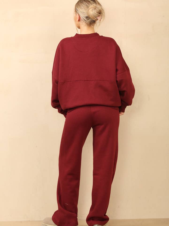 AX Labels - Wholesale Top & Pant Set (NOT Loungewear) - Women's - Oversized Bomber Style Fleece Zipper Co-ord82