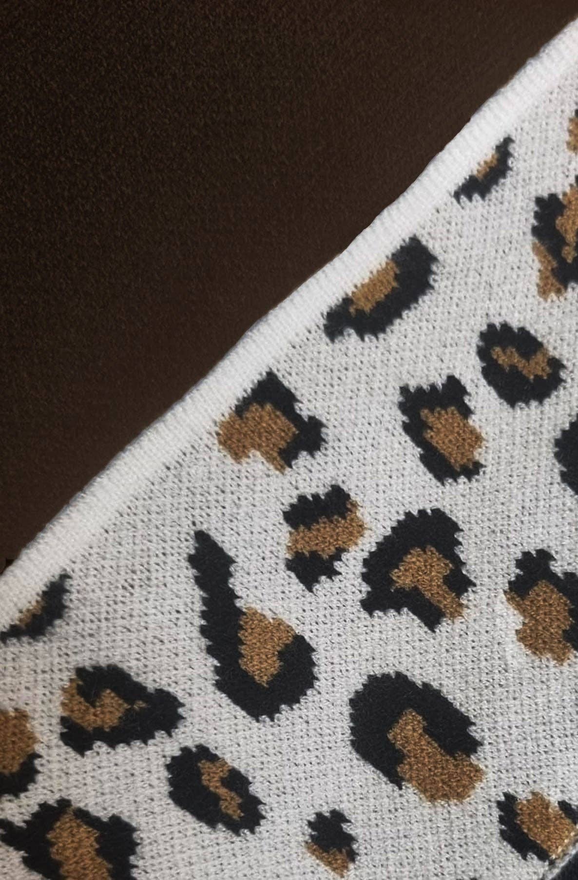 Cassandra Leopard Light Knitted Top-Dark Brown for wholesale on Faire1