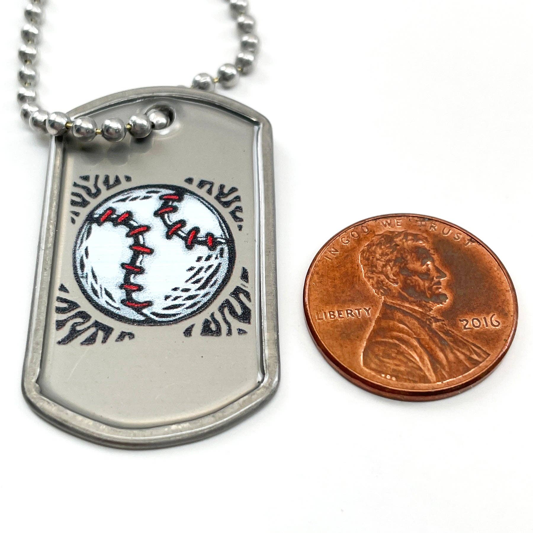 Forgiven Jewelry - Wholesale Pendant/Charm Necklace - Baseball - Softball Mini Dog Tag Philippians 4:13 Necklace 30 Inch Ball Chain3