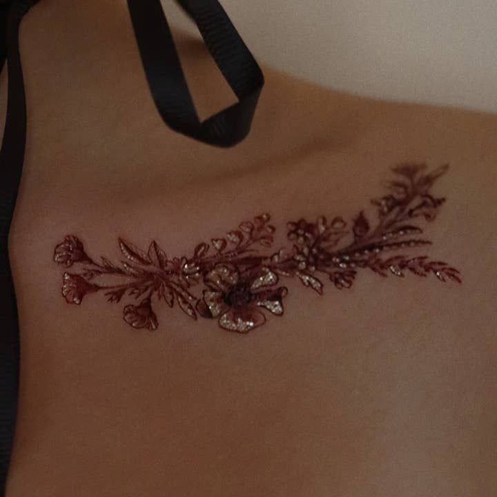 Burgundy Garden Temporary Tattoos Stickers for wholesale by PAPERSELF