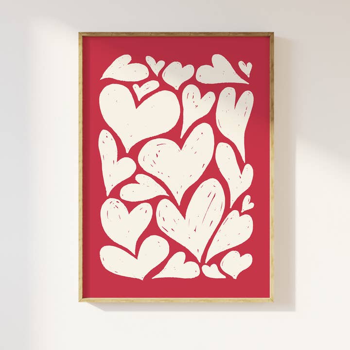 Cœurs Abstraits Imprimés pour la vente par April Lane Art