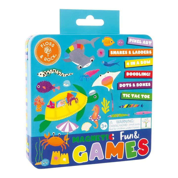 Magnetic Fun & Games Tin - Ocean for wholesale by Floss and Rock