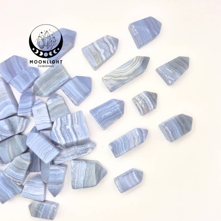Moonlight Gemstones - Wholesale Spiritual Stone/Crystal - Blue Lace Agate mini tower