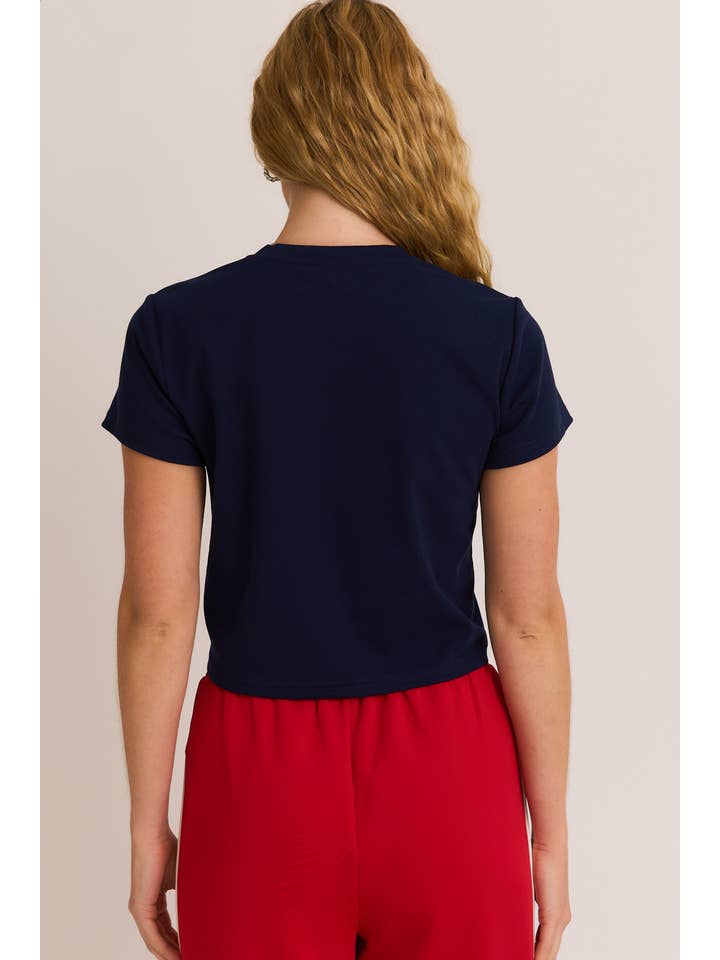 LE LIS - Wholesale T-Shirt (Graphic) - Women's - "LOBSTER"GRAPHIC SHORT SLEEVE ROUND NECK BABY TEE