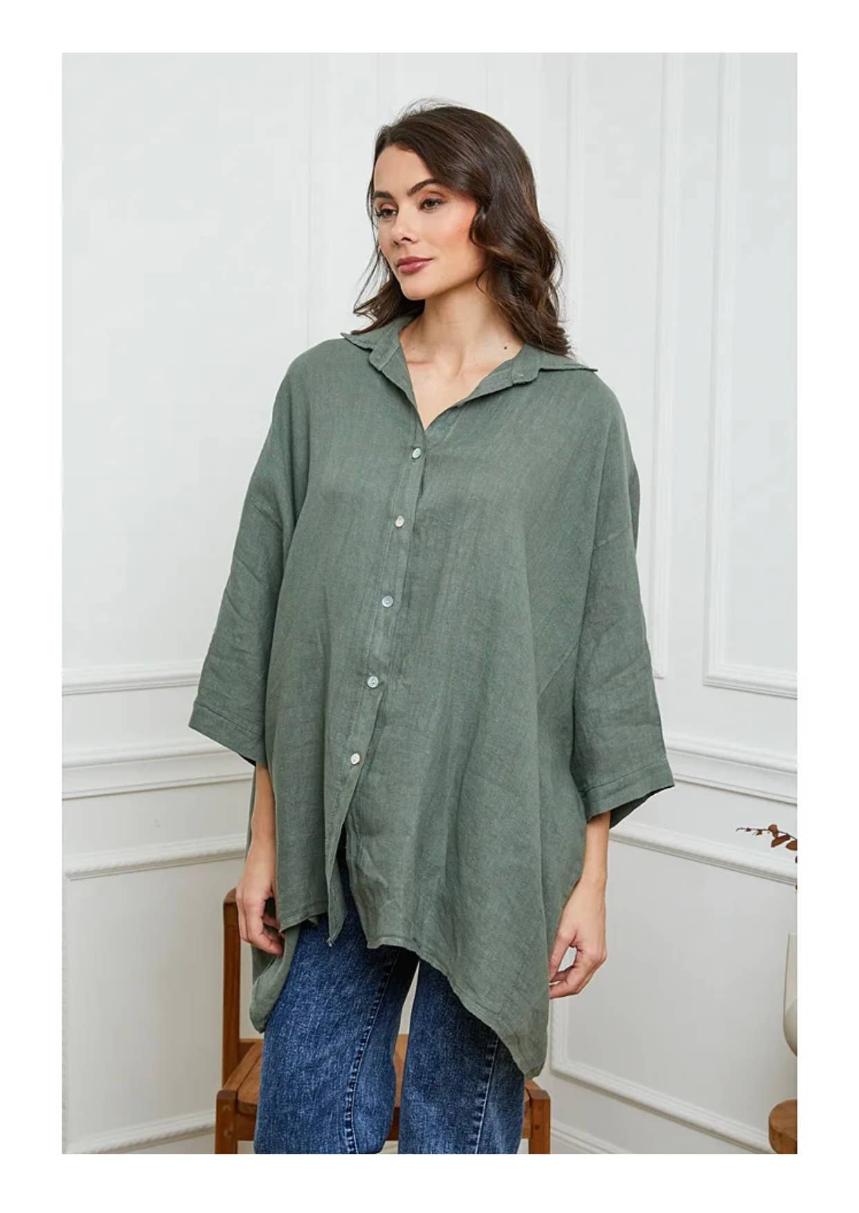 LÉA & LUC - Wholesale Button Down Shirt - Women's - 100% Linen Shirt REF. 285868